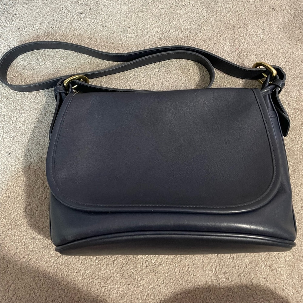 Vintage Navy Coach Fletcher Bag - Picture 12 of 14
